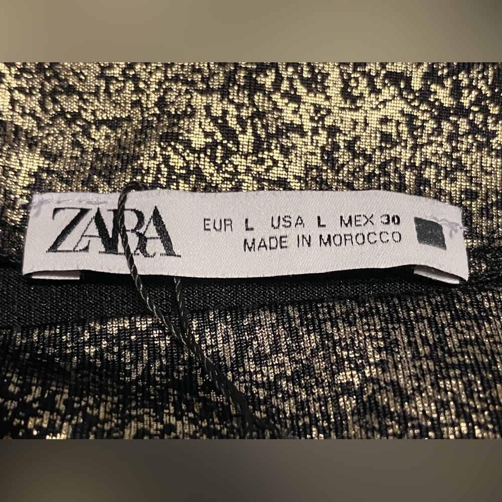 Zara Women's Metallic High Neck Bodysuit Short sleeve Gold - Picture 6 of 11